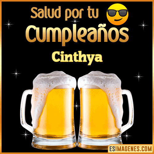 Feliz Cumpleaños cerveza gif  Cinthya