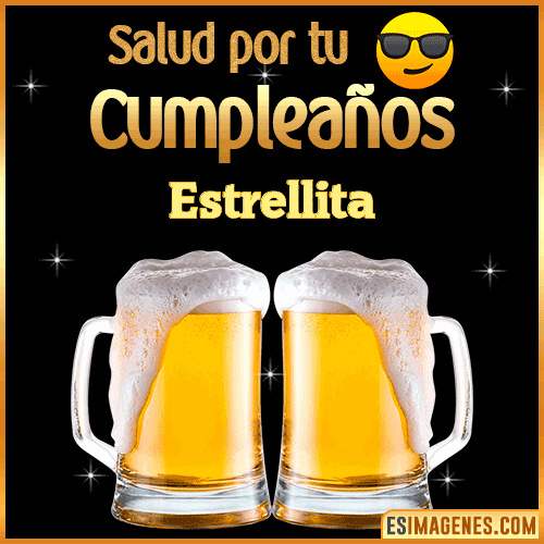 Feliz Cumpleaños cerveza gif  Estrellita