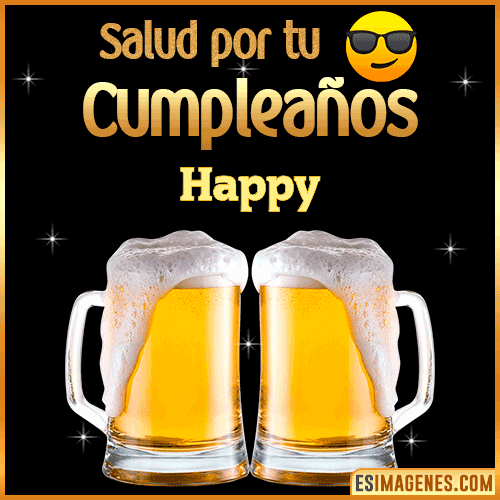 Feliz Cumpleaños cerveza gif  Happy