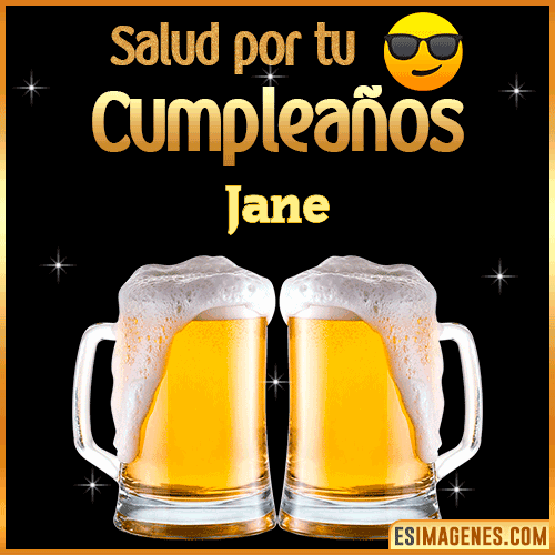 Feliz Cumpleaños cerveza gif  Jane