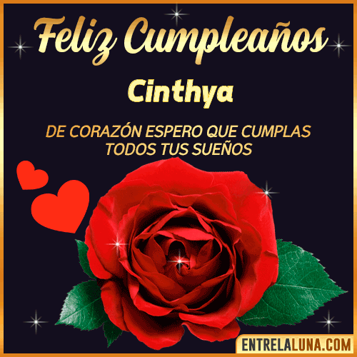 Feliz Cumpleaños con Rosas  Cinthya