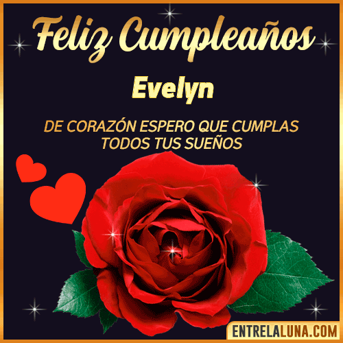 Feliz Cumpleaños con Rosas  Evelyn