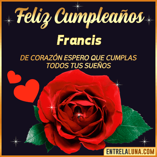 Feliz Cumpleaños con Rosas  Francis