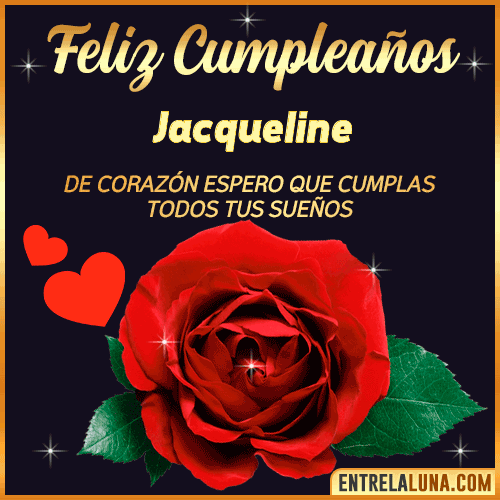 Feliz Cumpleaños con Rosas  Jacqueline