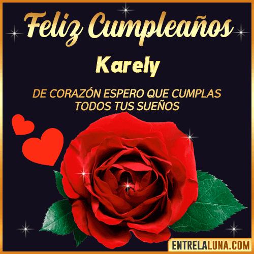 Feliz Cumpleaños con Rosas  Karely