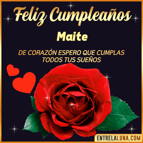 Feliz Cumpleaños con Rosas  Maite