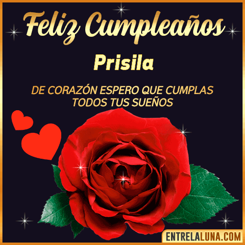 Feliz Cumpleaños con Rosas  Prisila