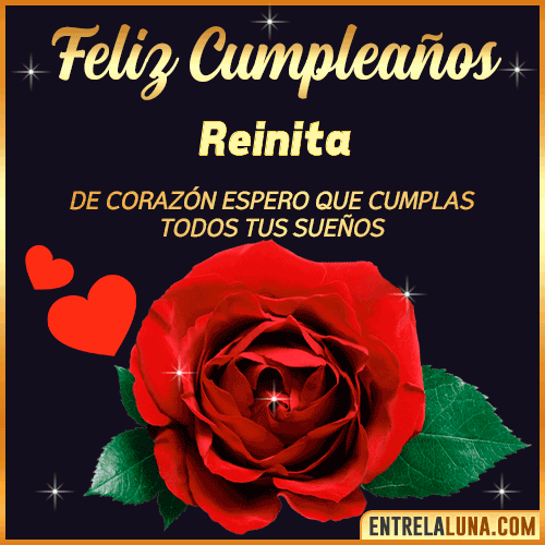 Feliz Cumpleaños con Rosas  Reinita