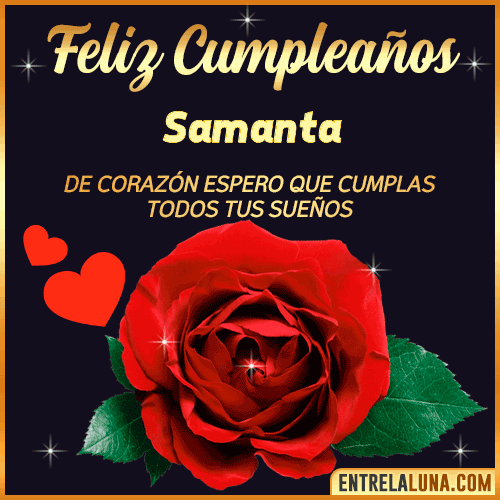 Feliz Cumpleaños con Rosas  Samanta