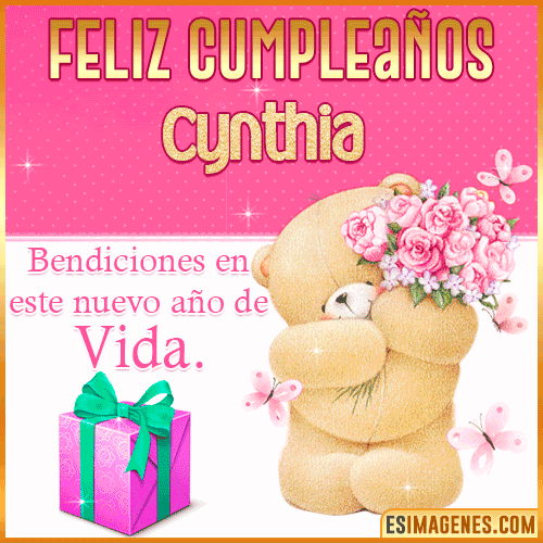 Feliz Cumpleaños Gif  Cynthia