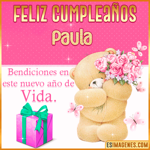 Feliz Cumpleaños Gif  Paula