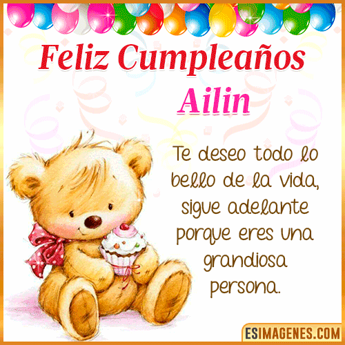 Gif de Feliz Cumpleaños  Ailin
