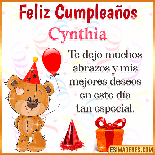 Gif de osito tierno para cumpleaños  Cynthia