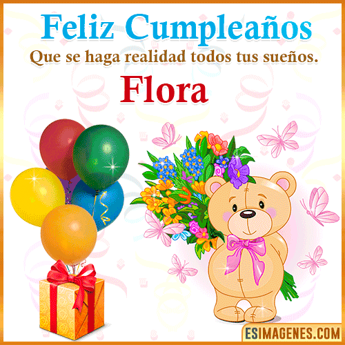Gif de regalos de cumpleaños para  Flora