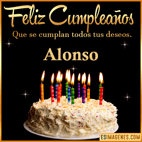 Gif de torta de cumpleaños para  Alonso
