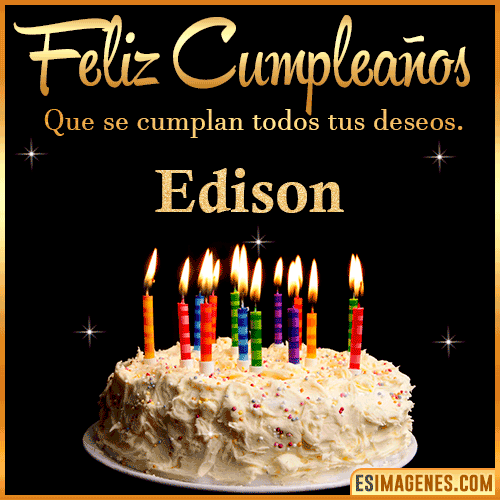 Gif de torta de cumpleaños para  Edison