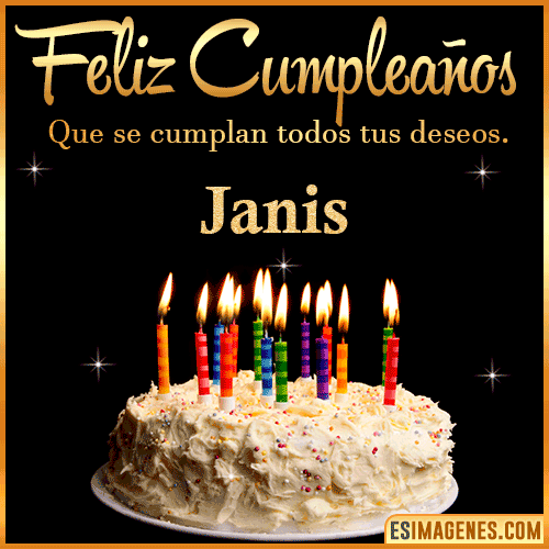 Gif de torta de cumpleaños para  Janis