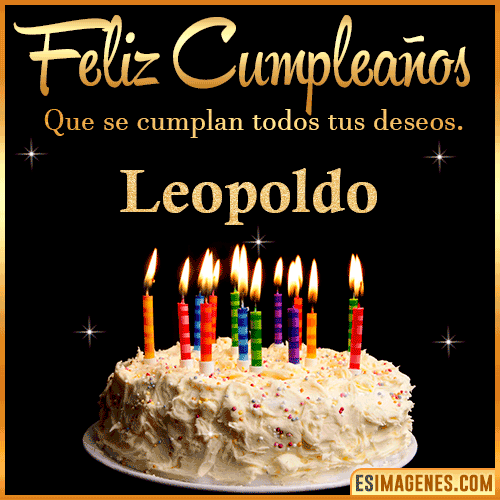 Gif de torta de cumpleaños para  Leopoldo