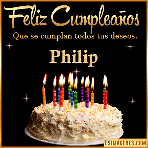 Gif de torta de cumpleaños para  Philip