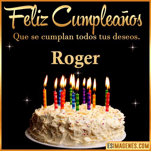 Gif de torta de cumpleaños para  Roger