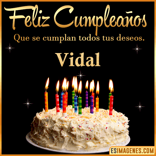 Gif de torta de cumpleaños para  Vidal