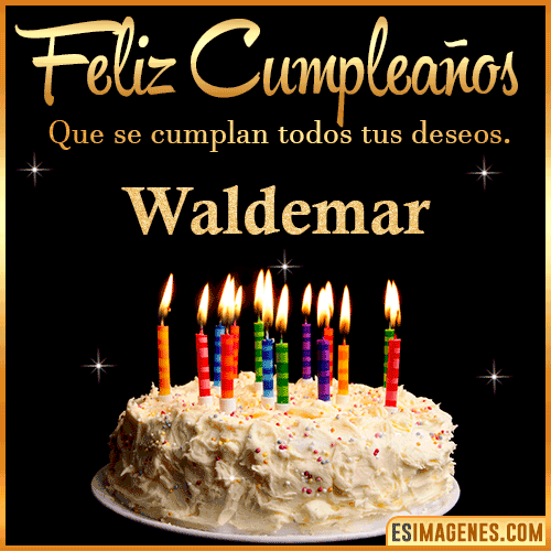 Gif de torta de cumpleaños para  Waldemar