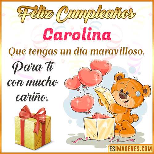 Gif para desear feliz cumpleaños  Carolina