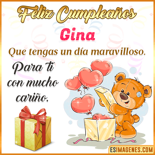 Gif para desear feliz cumpleaños  Gina