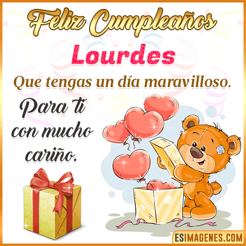 Gif para desear feliz cumpleaños  Lourdes