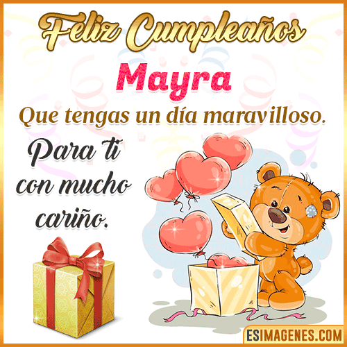 Gif para desear feliz cumpleaños  Mayra