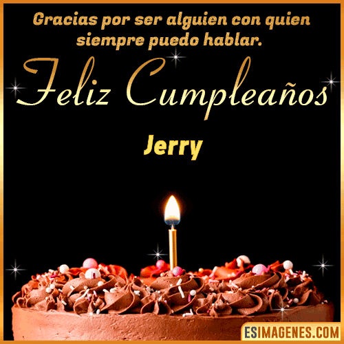 Gif de pastel de Cumpleaños con Nombre  Jerry