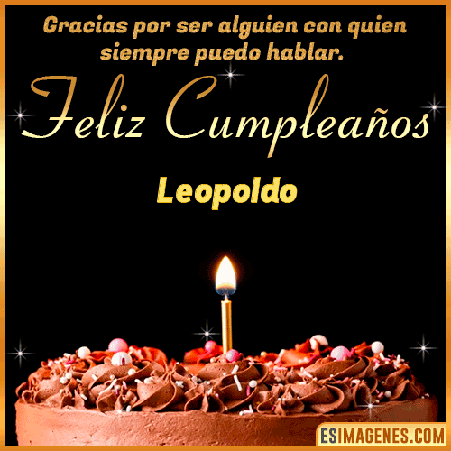 Gif de pastel de Cumpleaños con Nombre  Leopoldo
