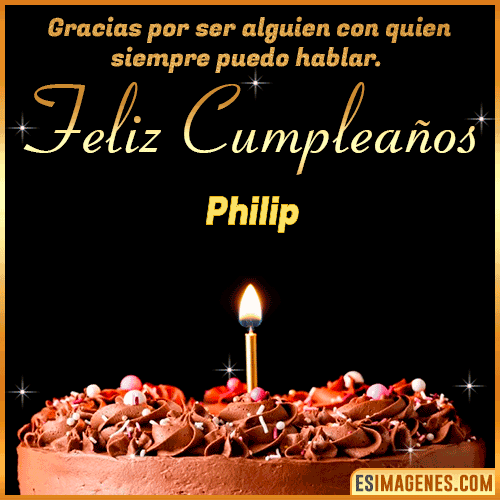 Gif de pastel de Cumpleaños con Nombre  Philip
