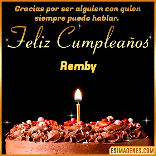 Gif de pastel de Cumpleaños con Nombre  Remby