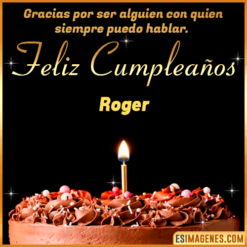 Gif de pastel de Cumpleaños con Nombre  Roger