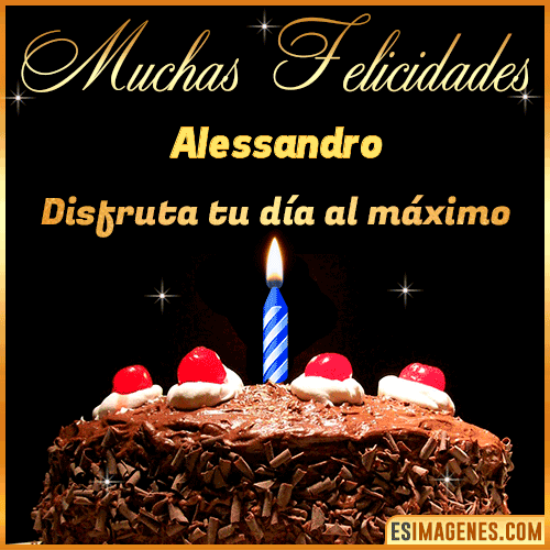 GIF Torta de cumpleaños con Nombre  Alessandro