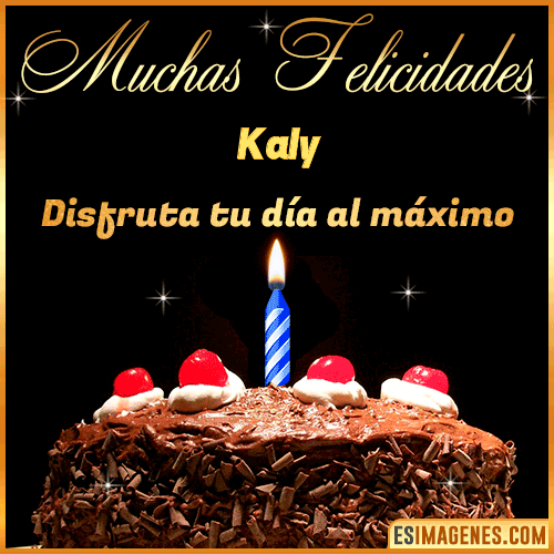 GIF Torta de cumpleaños con Nombre  Kaly