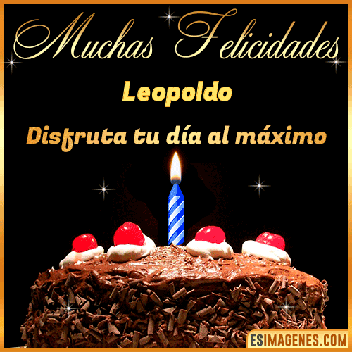 GIF Torta de cumpleaños con Nombre  Leopoldo