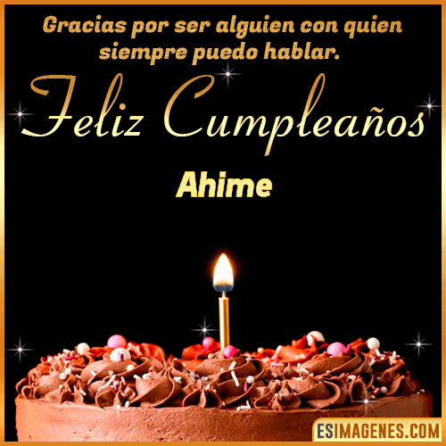 pastel de cumpleaños con Nombre  Ahime