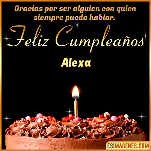 pastel de cumpleaños con Nombre  Alexa