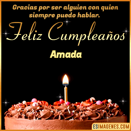 pastel de cumpleaños con Nombre  Amada