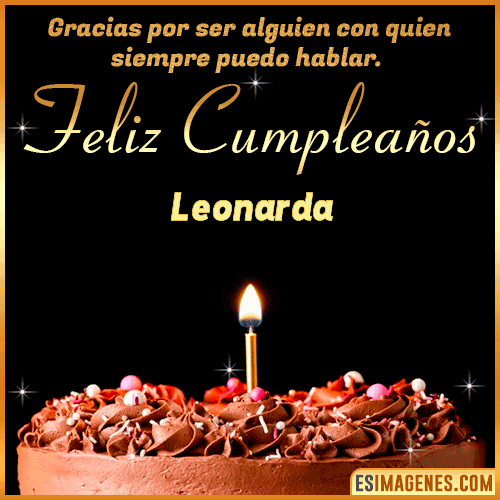 pastel de cumpleaños con Nombre  Leonarda