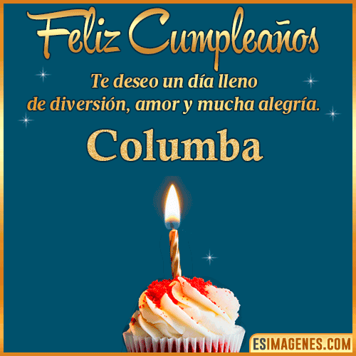 Tarjeta de Feliz Cumpleaños  Columba