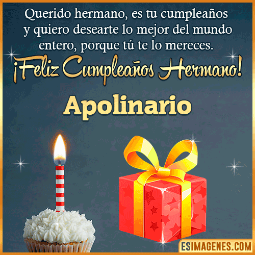 Imagen feliz Cumpleaños hermano  Apolinario