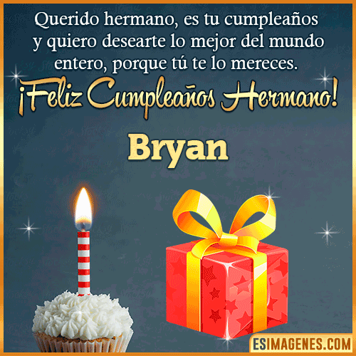Imagen feliz Cumpleaños hermano  Bryan