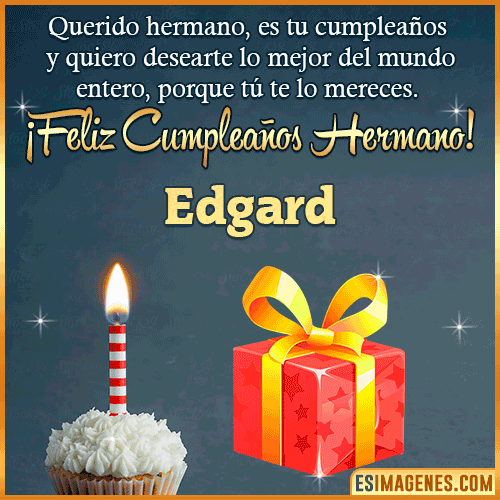 Imagen feliz Cumpleaños hermano  Edgard