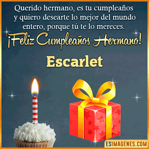 Imagen feliz Cumpleaños hermano  Escarlet