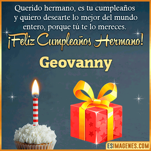 Imagen feliz Cumpleaños hermano  Geovanny