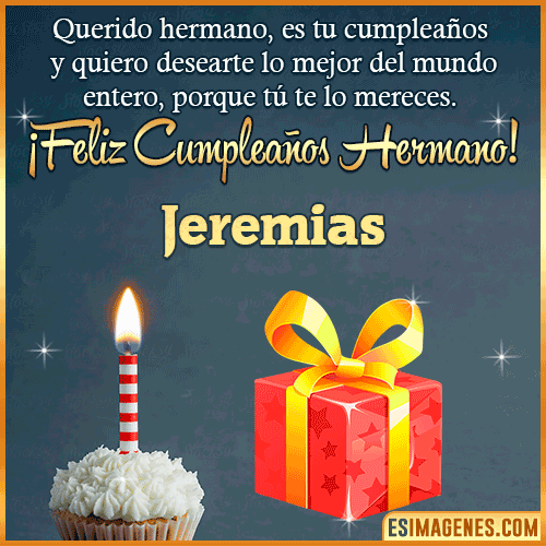 Imagen feliz Cumpleaños hermano  Jeremias