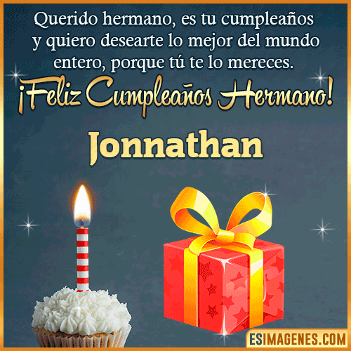 Imagen feliz Cumpleaños hermano  Jonnathan